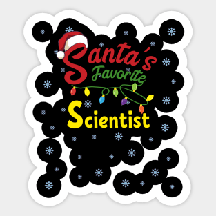 Santa's favorite Scientist Christmas Pajama Sticker